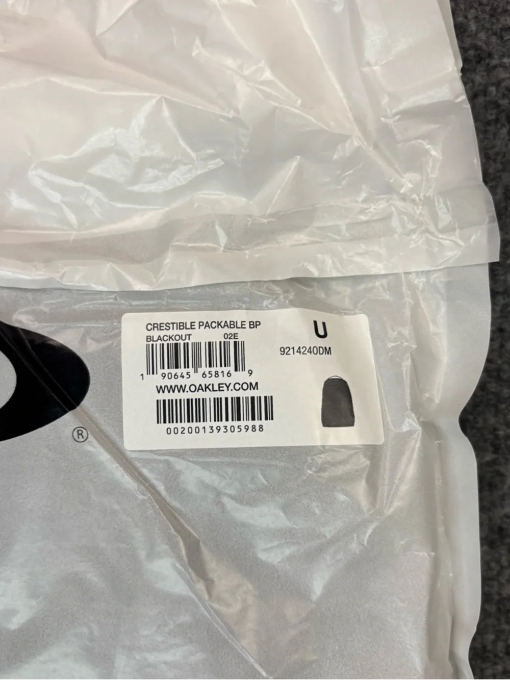 Oakley Crestible Packable Backpack Blackout New with Tags Travel Lightweight Day